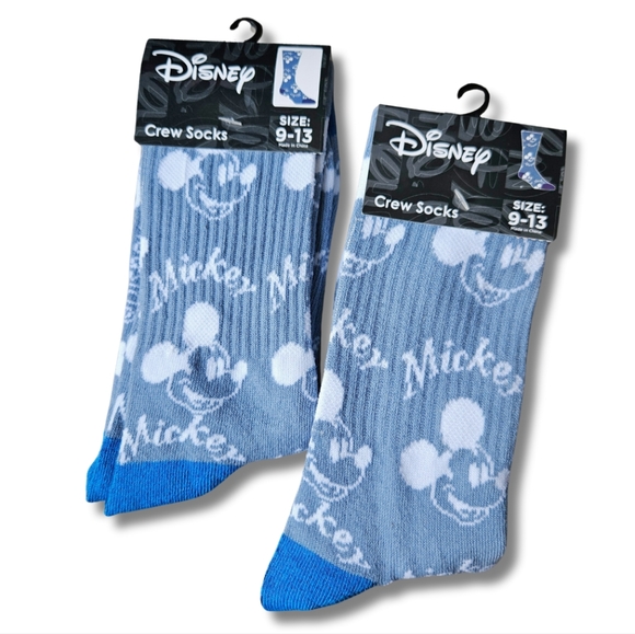 NEW 2 Pack Men's Disney Mickey Mouse Socks - Gray, Blue, White - Picture 1 of 3